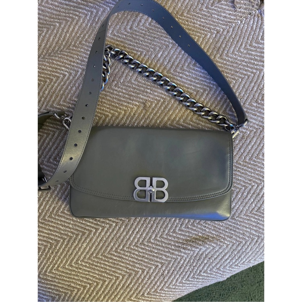 Balenciaga Olive soft flip Green BB Chain Shoulder Bag